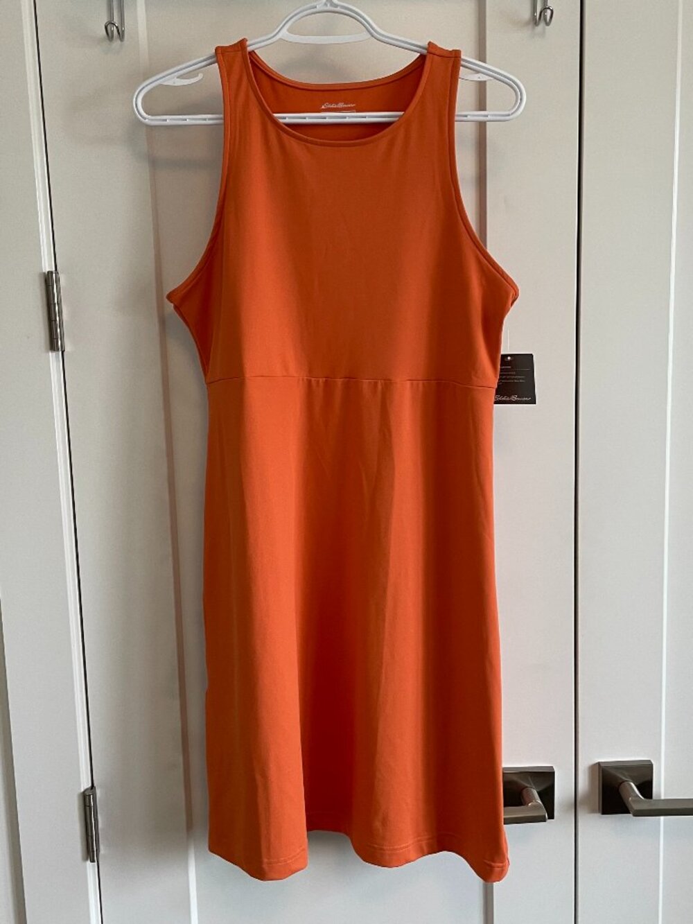 Eddie Bauer Aster Slvless Empire Waist UPF 50+ Empire Waist Dress Persimmon Sz S